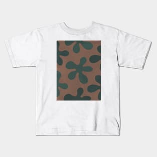 Abstract Tropical Floral - Earthy Tones Kids T-Shirt